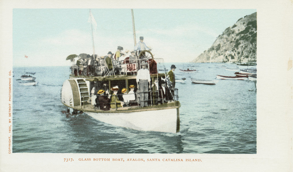 Detail of Glass Bottom Boat, Avalon, Santa Catalina Island Postcard by Anonymous