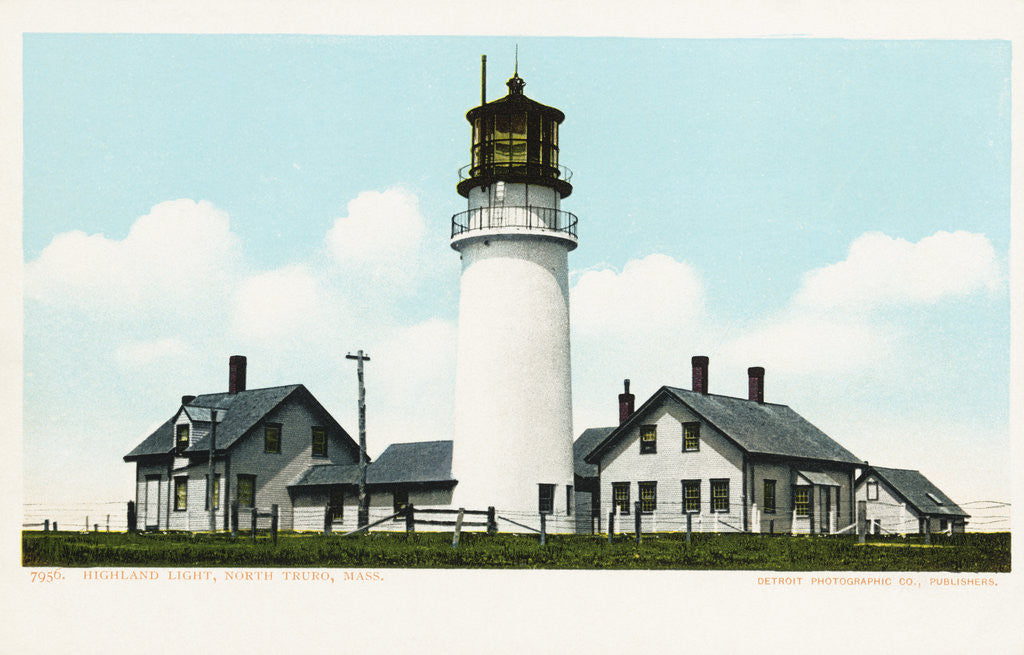 Detail of Highland Light, North Truro, Mass. Postcard by Anonymous