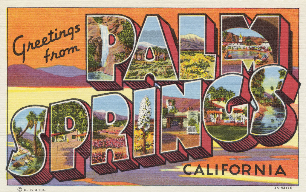 Detail of Greetings from Palm Springs Postcard by Anonymous