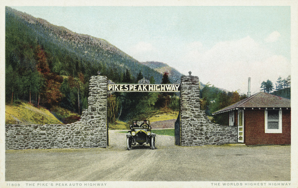 Detail of The Pike's Peak Auto Highway Postcard by Anonymous