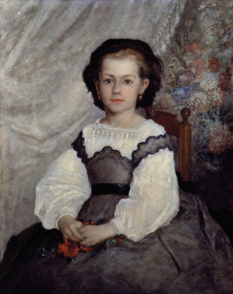 Detail of Portrait of Mademoiselle Romaine Lacaux by Pierre Auguste Renoir