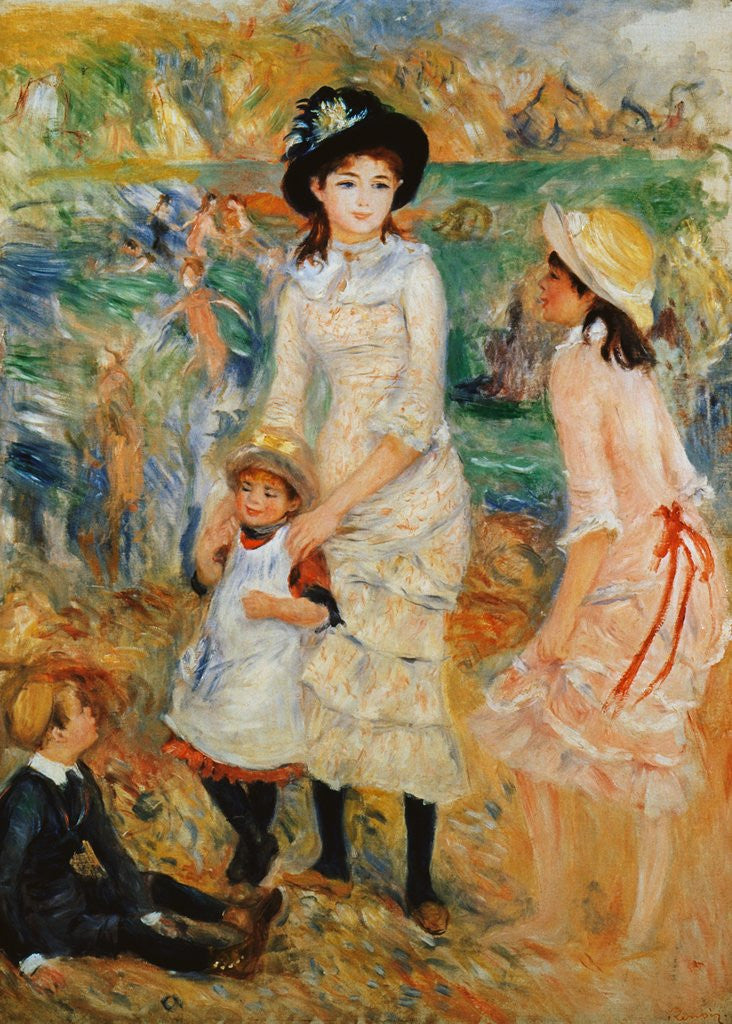 Detail of Children on the Seashore, Guernsey by Pierre-Auguste Renoir