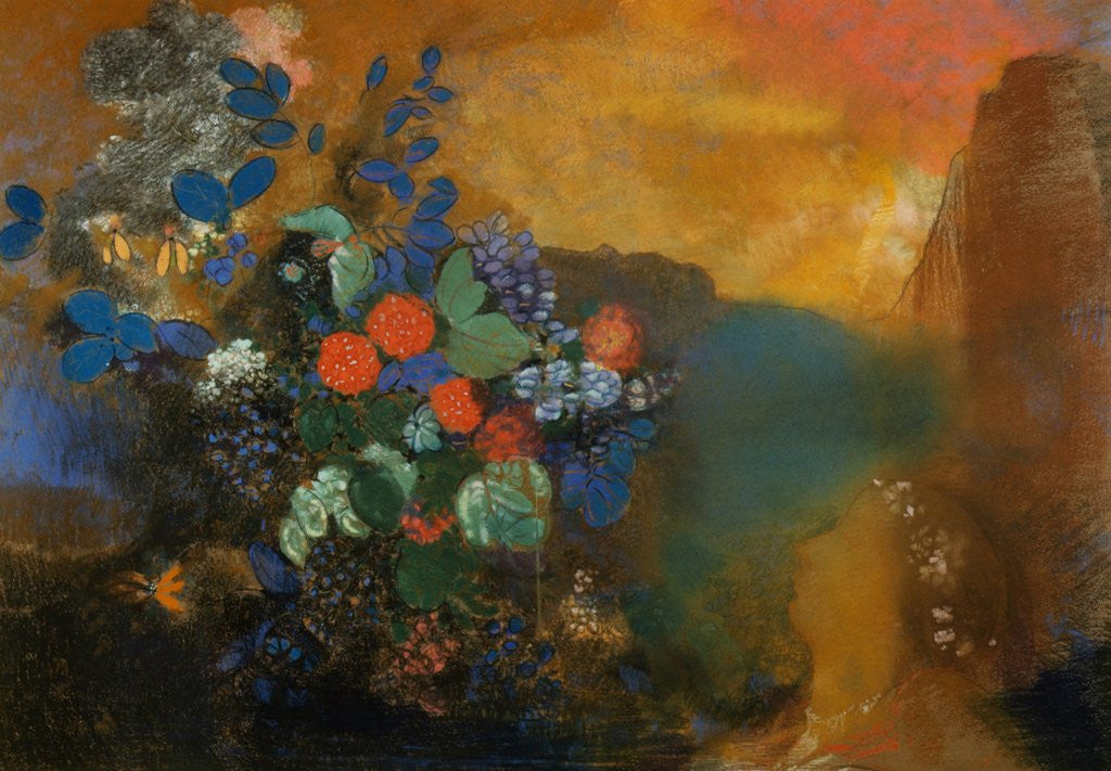 Detail of Ophelia Among the Flowers by Odilon Redon