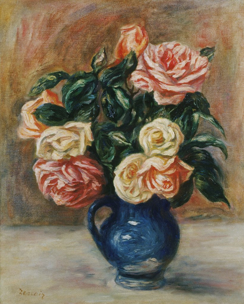 Detail of Roses in a Jug by Pierre Auguste Renoir