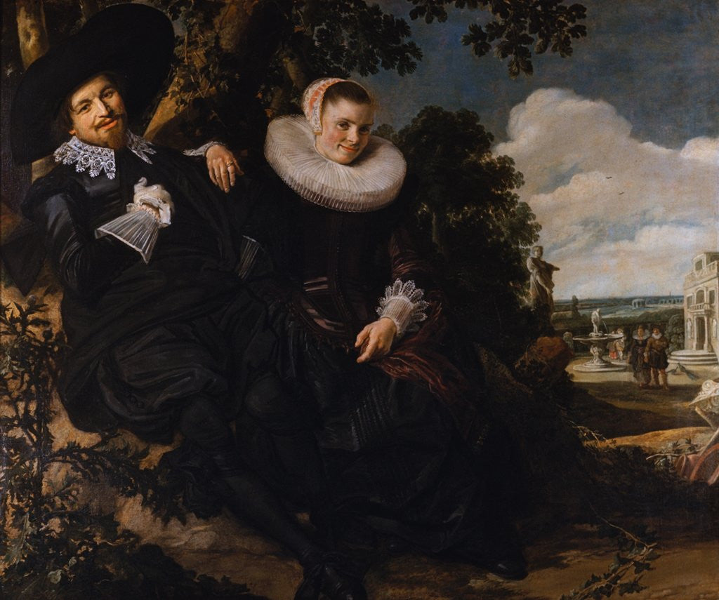 Detail of Marriage Portrait of Isaac Massa and Beatrix van der Laen by Frans Hals the Elder