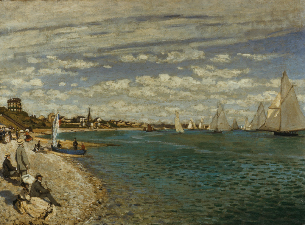 Detail of Regatta at Sainte-Adresse by Claude Monet