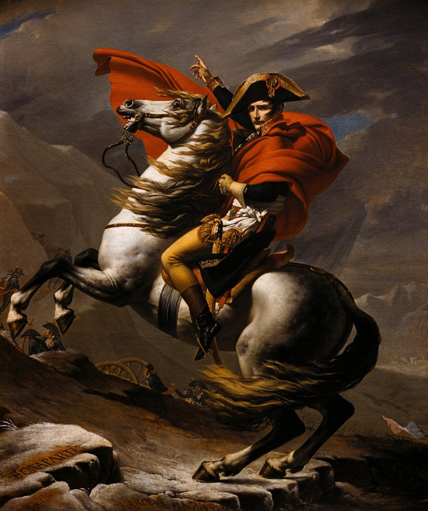 Detail of Napoleon on Horseback at the St. Bernard Pass by Jacques-Louis David