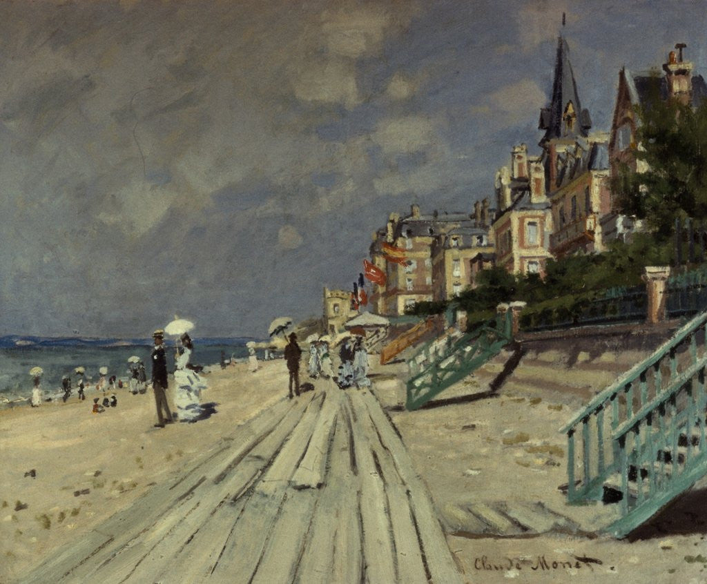 Detail of Beach at Trouville by Claude Monet