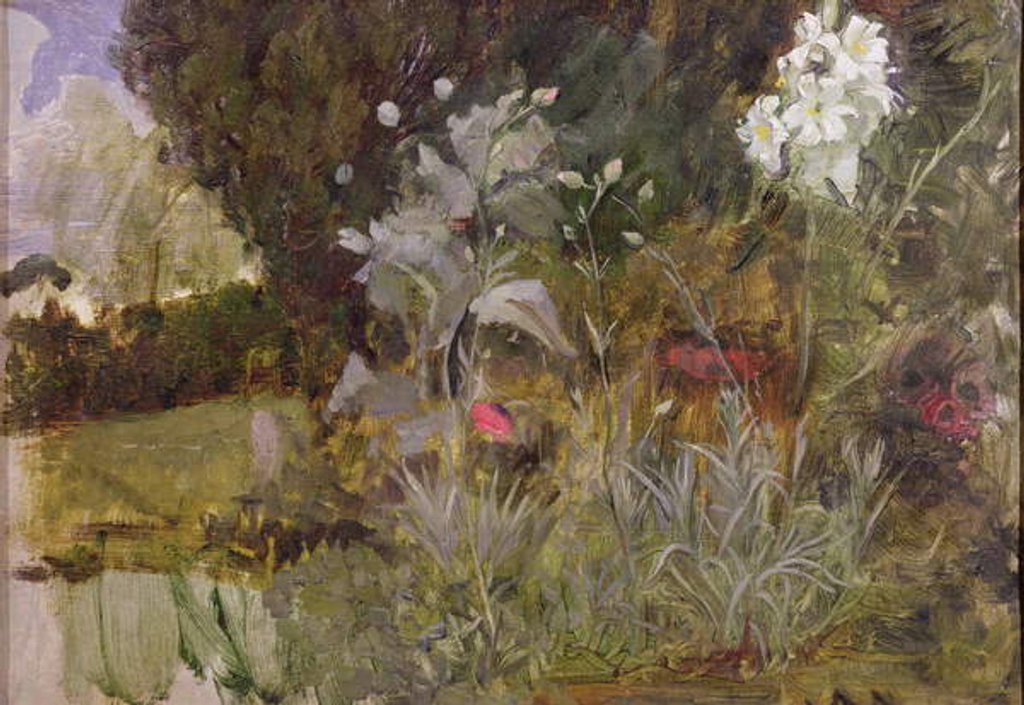 Detail of Study of Flowers and Foliage, for 'The Enchanted Garden' by John William Waterhouse