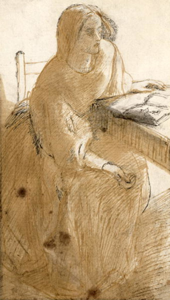 Detail of Lizzie Siddal by Dante Gabriel Charles Rossetti
