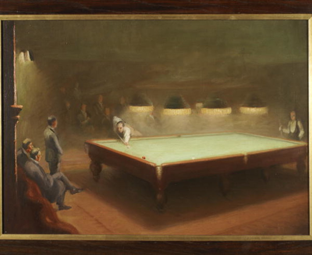 Detail of Billiard Match at Thurston, 1930 by English School