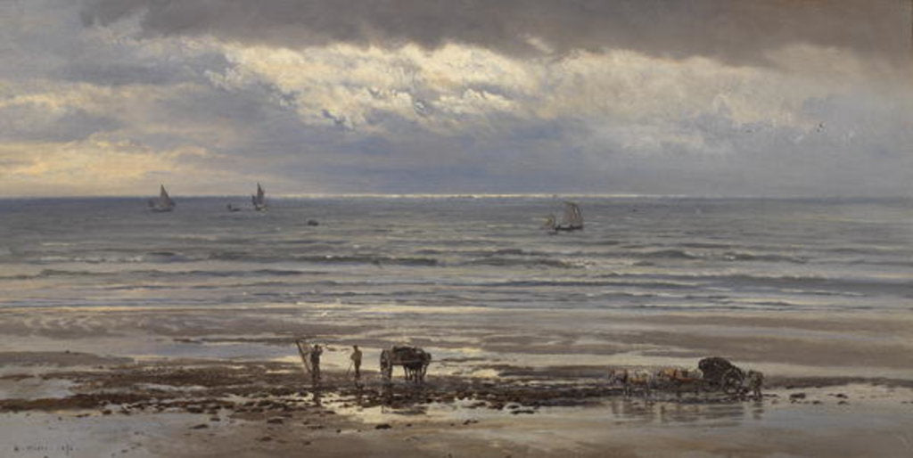 Detail of Kelp Gatherers - A Grey Morning, 1874 by Henry Moore