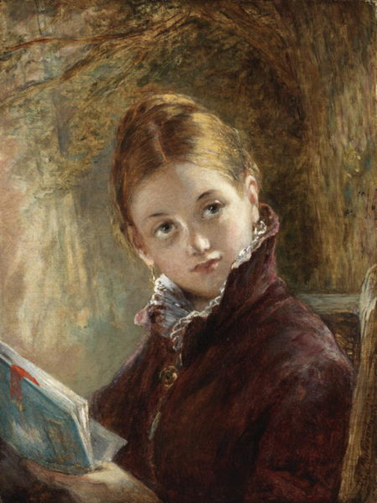 Detail of A Quiet Read, 1875 by Augustus Edward Mulready