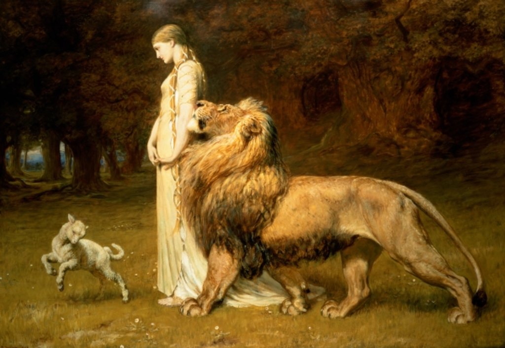 Detail of Una and the Lion by Briton Riviere