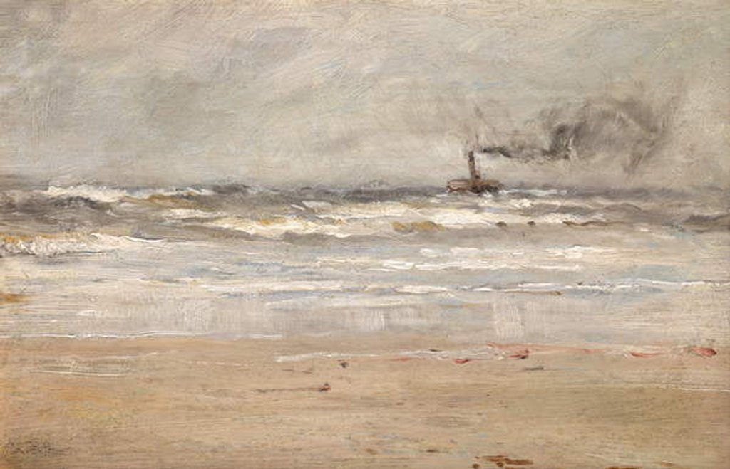 Detail of A Steamer in Dirty Weather by Ernst Dade