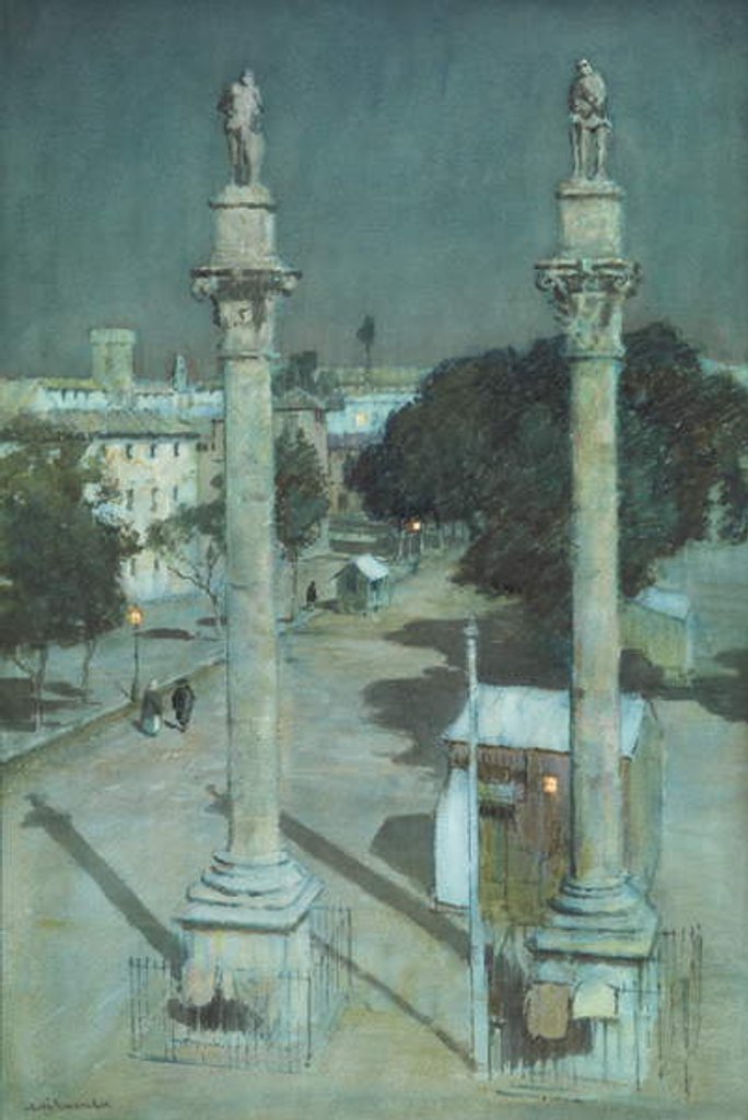 Detail of Moonlight - Alameda de Hércules, Seville by Albert Moulton Foweraker
