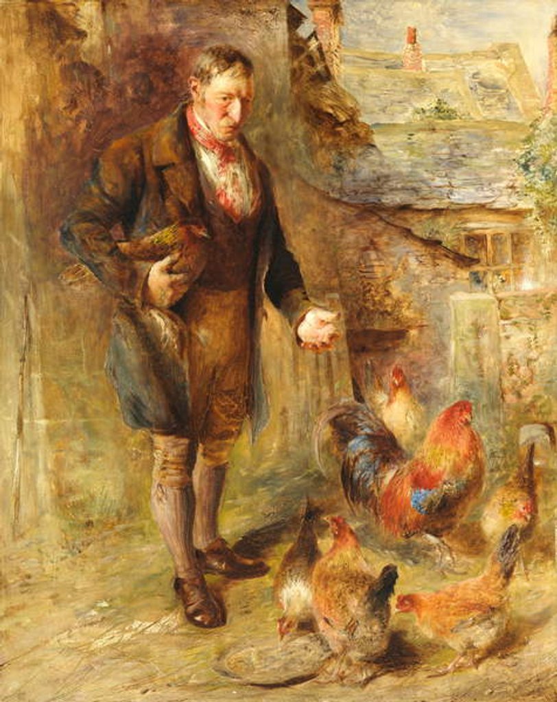 Detail of Self Portrait aged 38 with Chickens by William Huggins
