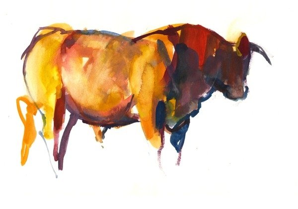 Detail of Sunset Bull, 2010 by Mark Adlington