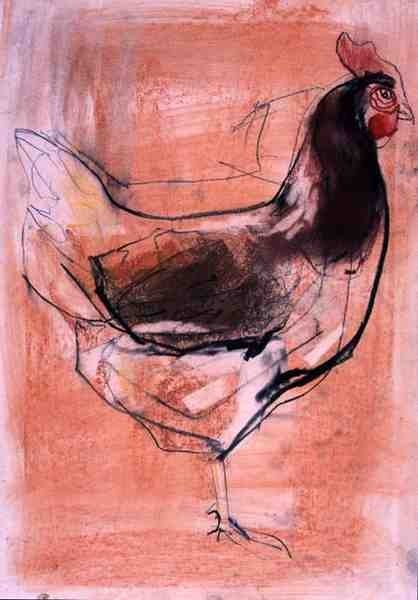 Detail of Standing Hen, 1998 by Mark Adlington