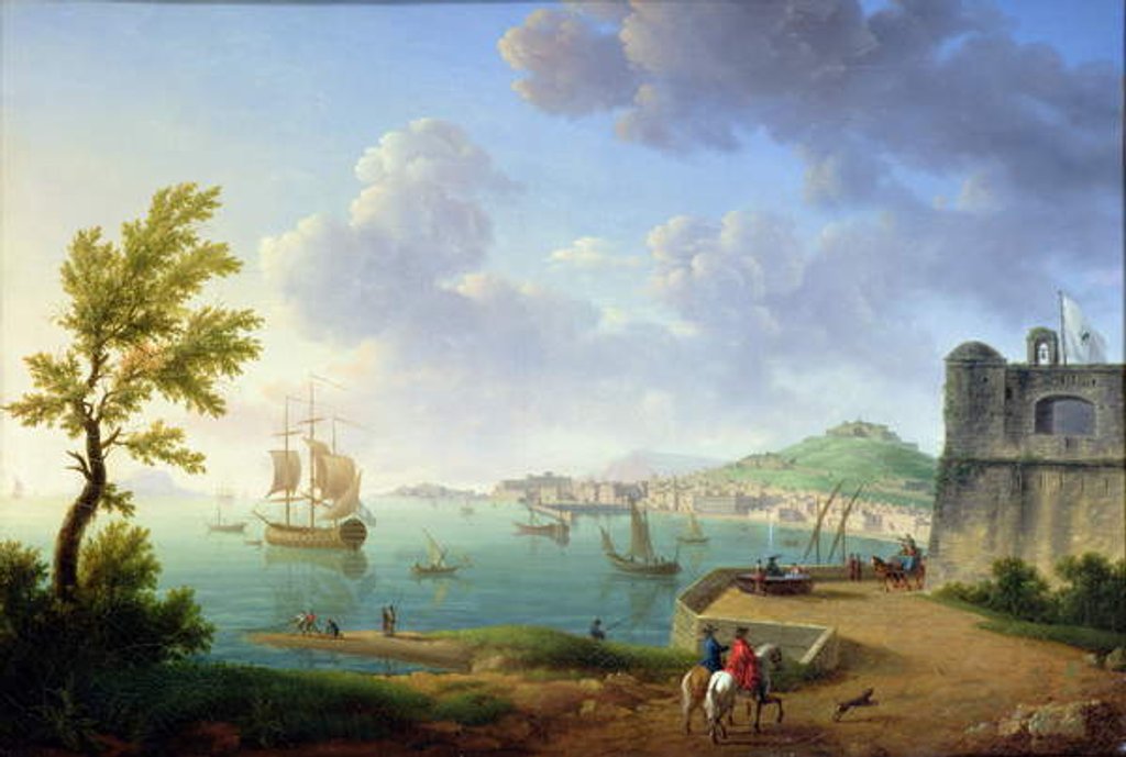 Detail of View of Naples from the Castel dell'Ovo to Mergellina, 1791 by Pierre Joseph Petit