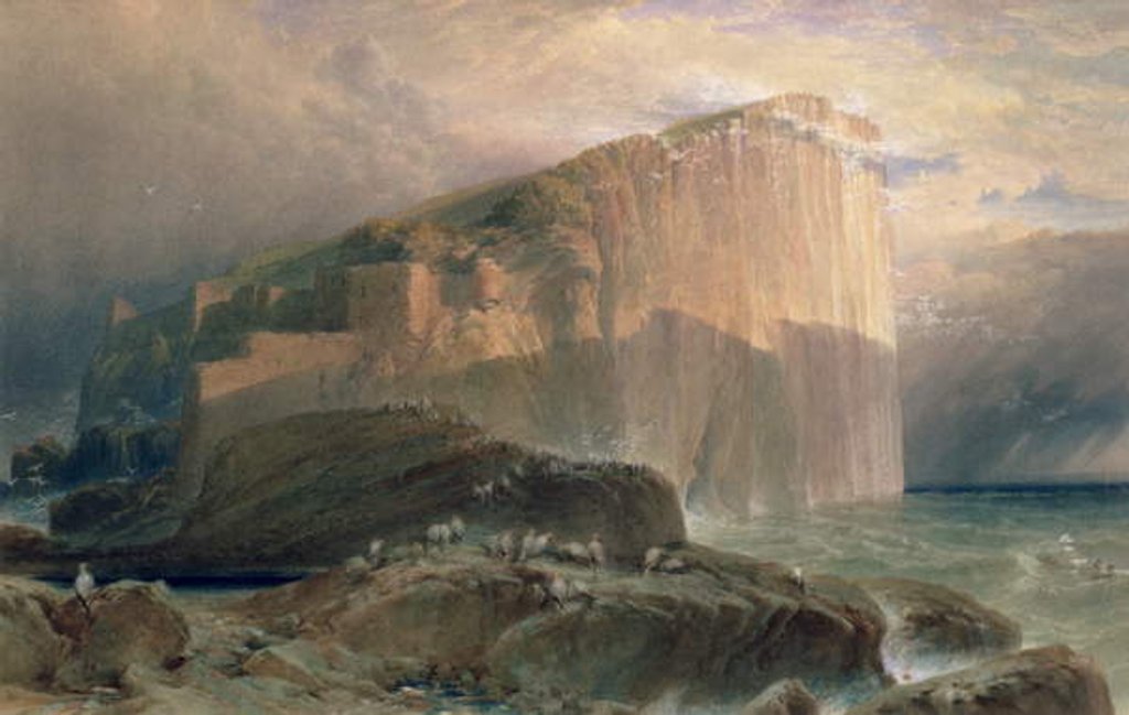 Detail of The Bass Rock, East Lothian, 1870 by William Leighton Leitch