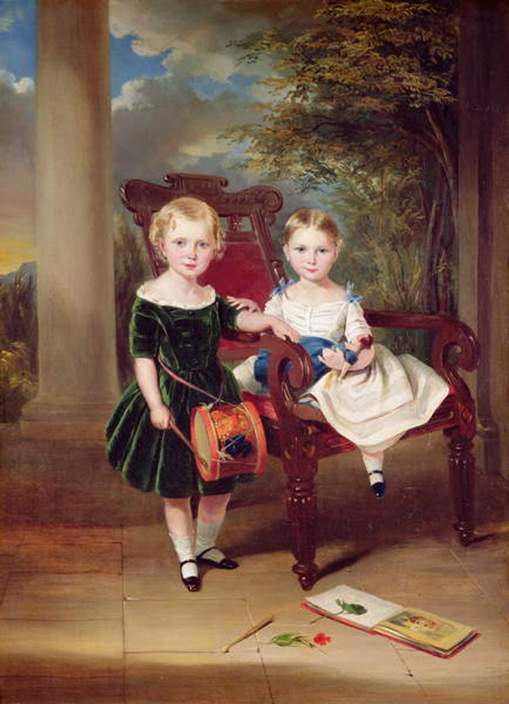 Detail of Portrait of two Children, Herbert and Rose, 1844 by George Duncan Beechey