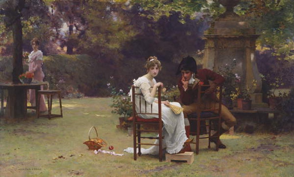 Detail of Two's Company, Three's None, 1860-92 by Marcus Stone