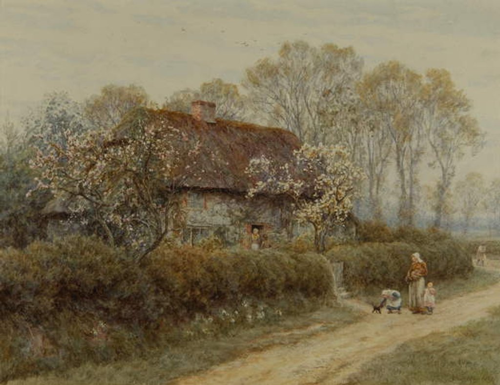 Detail of A Cottage at Freshwater Gate, 1891 by Helen Allingham