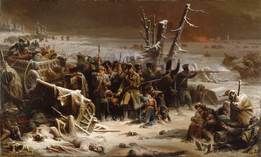 Detail of Marshal Ney Supporting the Rear Guard During the Retreat from Moscow, 1856 by Adolphe Yvon