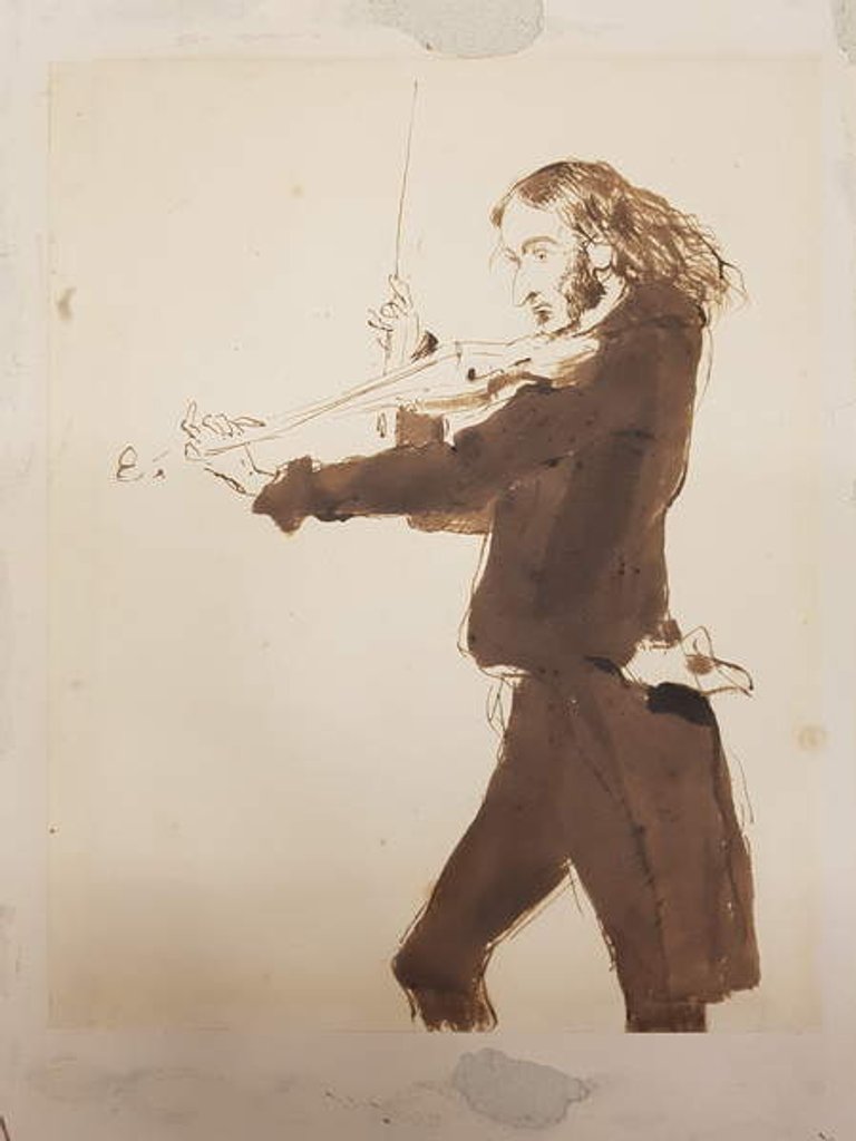 Detail of Niccolò Paganini Playing The Violin, 1840 by Edwin Landseer