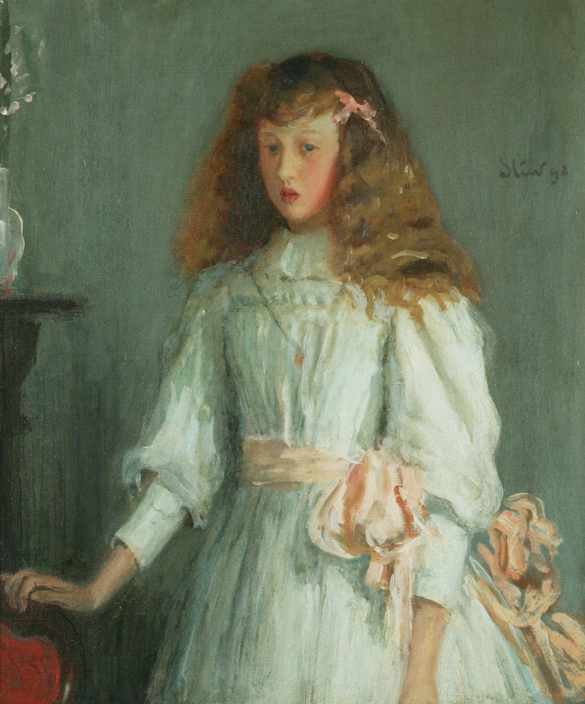 Detail of A Young Girl in a White Dress, 1892 by Philip Wilson Steer