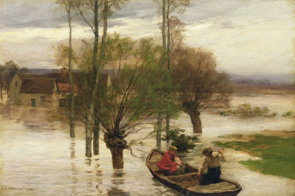 Detail of A Flood, 1876 by Leon Augustin Lhermitte