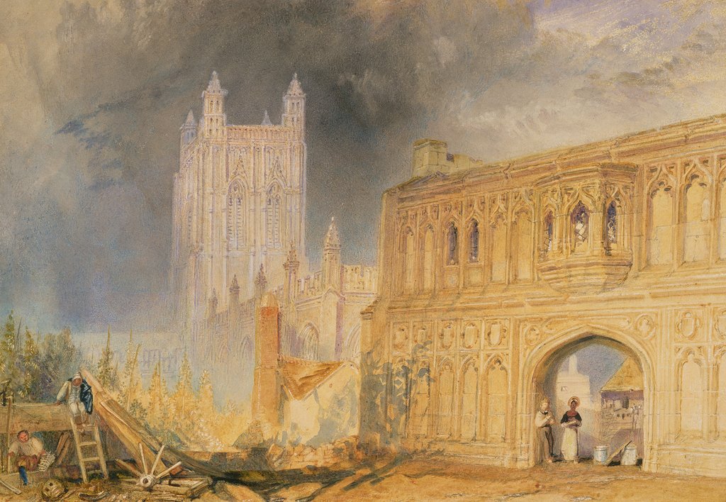 Detail of Malvern Abbey and Gate, Worcestershire, c.1830 by Joseph Mallord William Turner