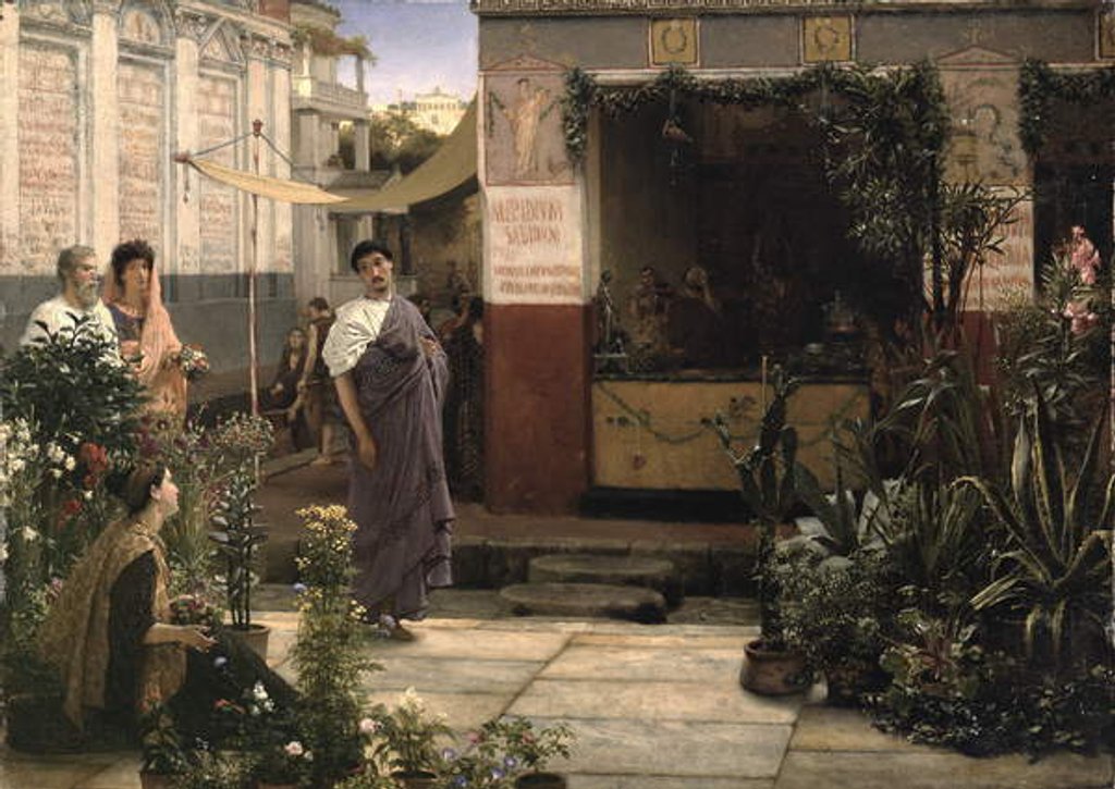 Detail of A Roman Flower Market, 1868 by Lawrence Alma-Tadema