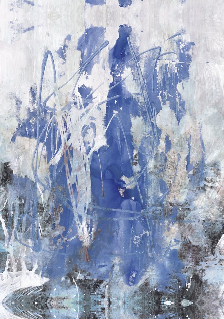 Detail of Loose Blue White Abstract by Anonymous