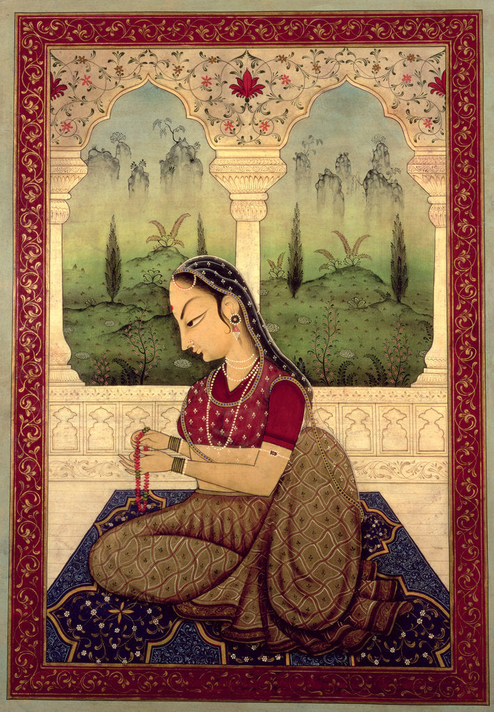 Detail of Lady Making a Garland by Mark Briscoe