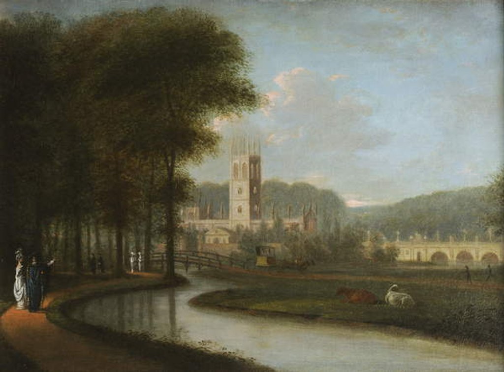 Detail of Magdalen Tower from Meadows, 1778-79 by L. & Ramsay T. Duke