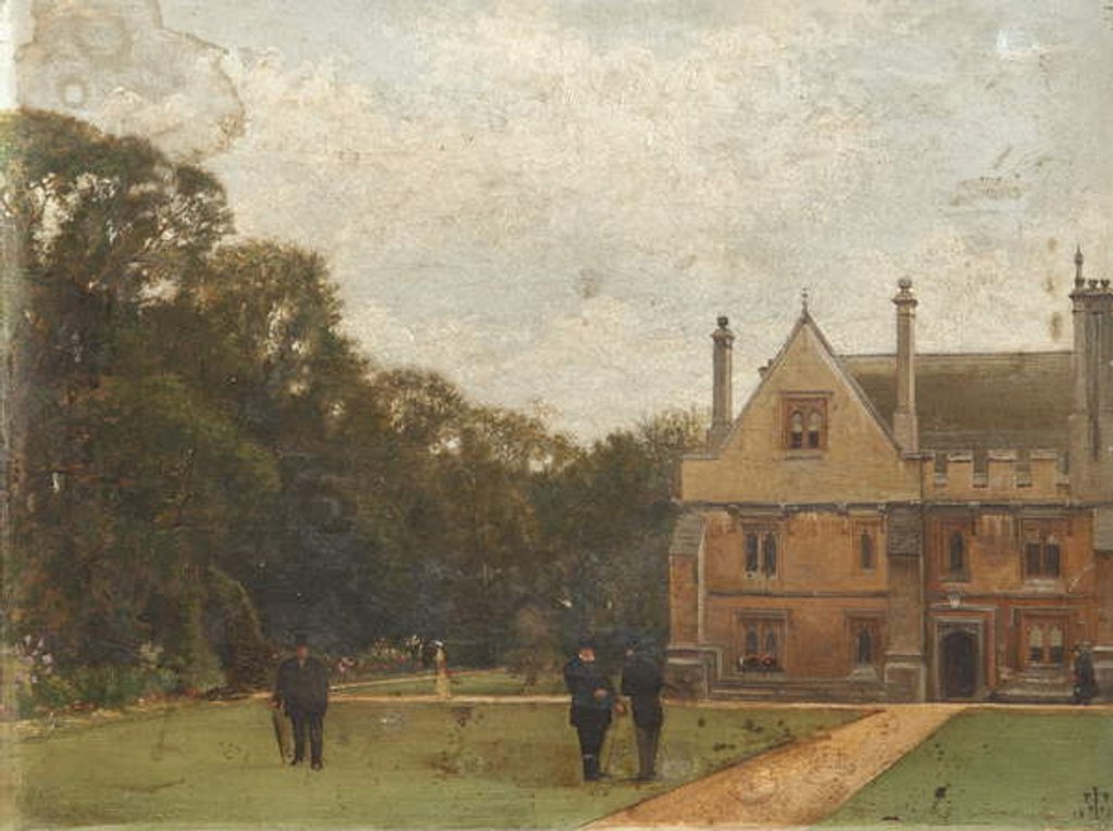 Detail of In the Grounds of Magdalen College, Dr Fisher, J. Henderson and Major-General Rigaud in the Foreground by Pierre François Joseph Tonneau