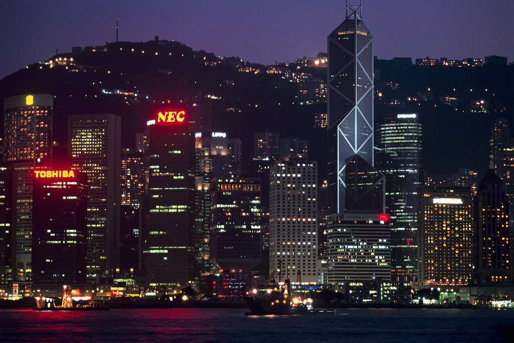 Detail of Hong Kong Island at Dusk by Corbis