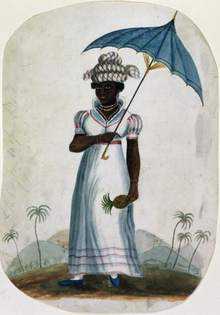 Detail of Lady with a Parasol and a Pineapple, c.1840 by English School