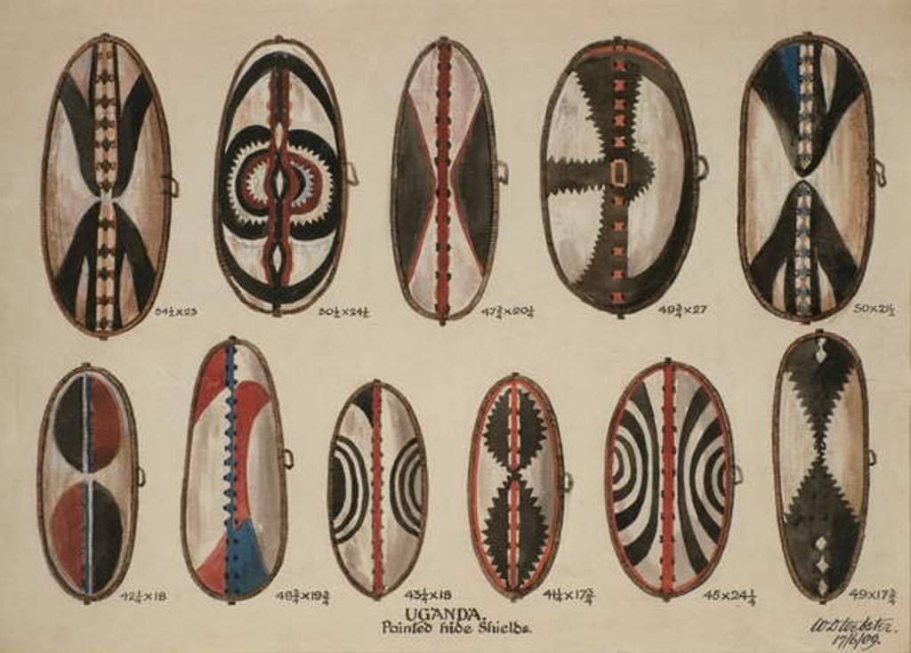 Detail of Uganda - Painted hide shields, 1909 by William Downing Webster