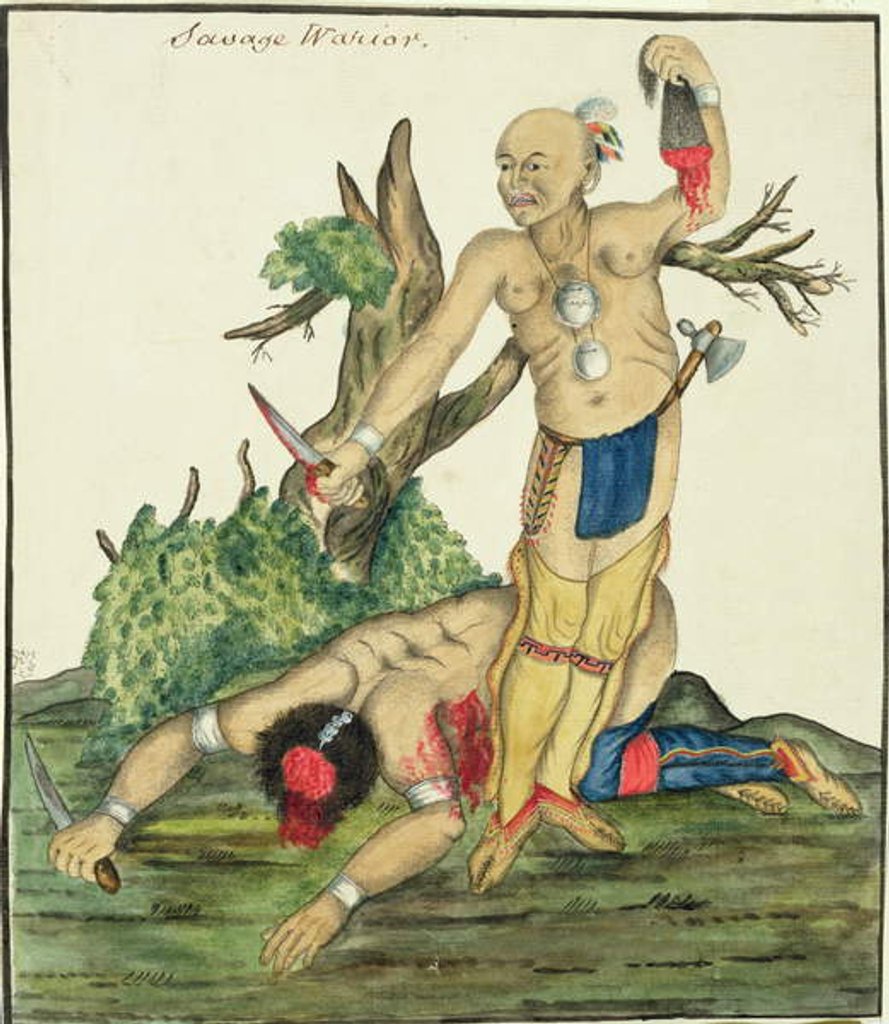 Detail of Savage Warrior, c.1800 by English School