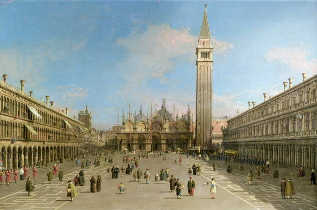Detail of Piazza San Marco looking towards the Basilica di San Marco by Canaletto