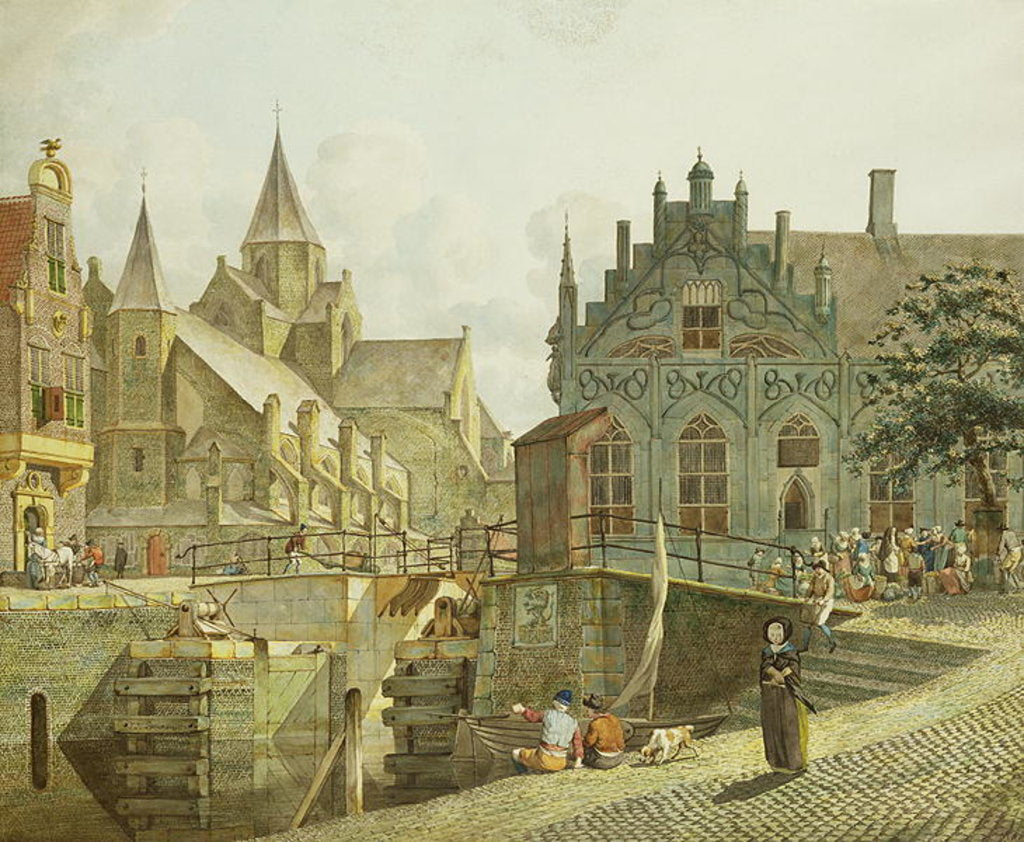 Detail of The Canal Lock, 1797 by Johannes Huibert Prins