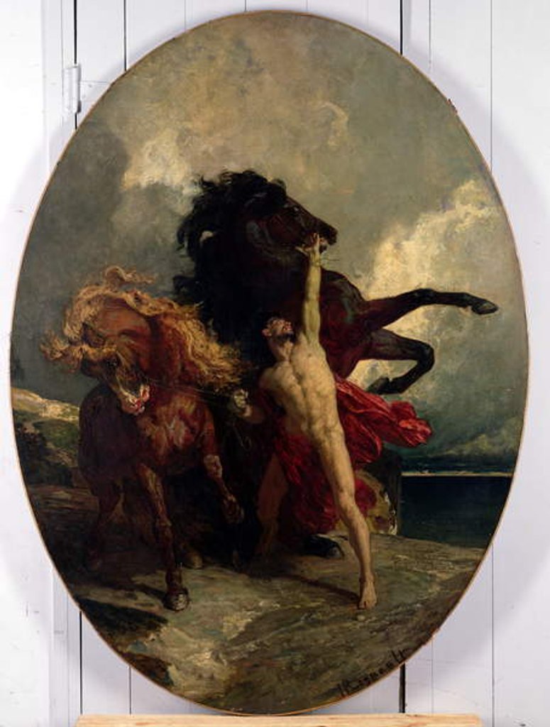 Detail of Automedon with the Horses of Achilles by Henri Alexandre Georges Regnault