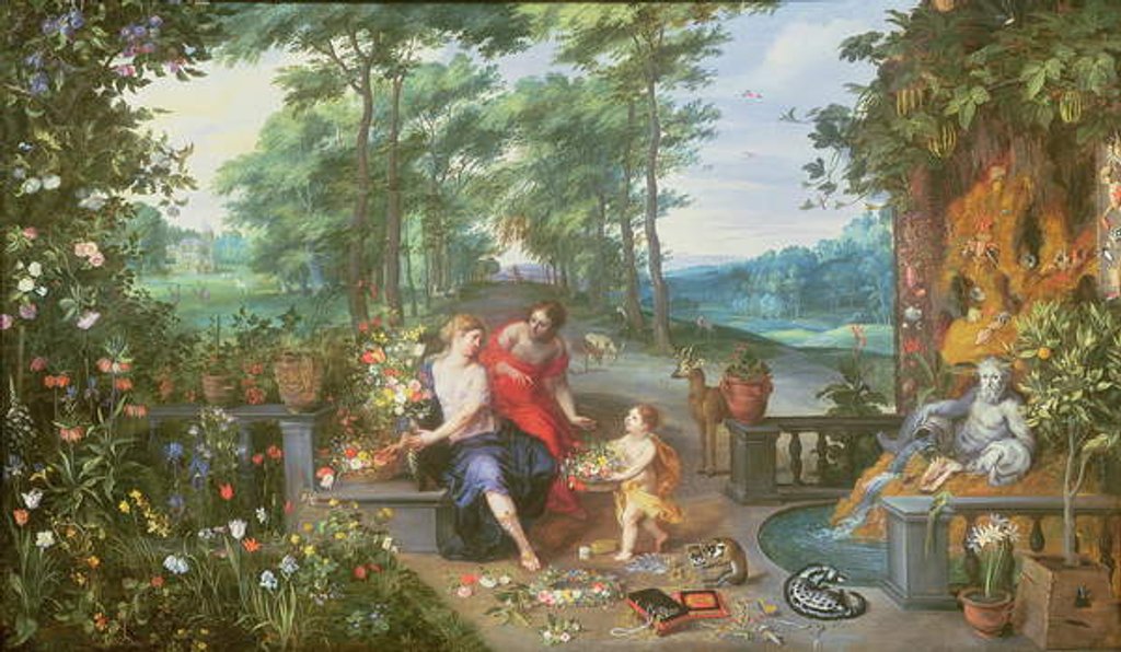 Detail of Flora and Nymphs in a Garden by Jan & Balen Hendrik van Brueghel