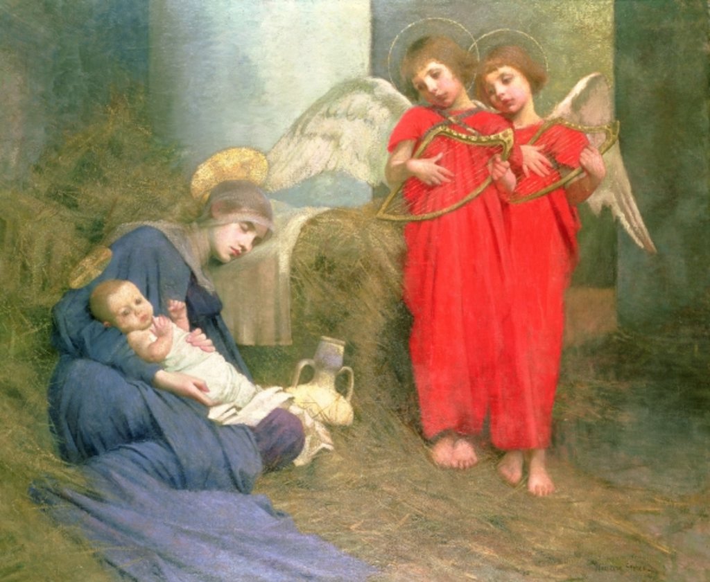 Detail of Angels Entertaining the Holy Child, 1893 by Marianne Stokes