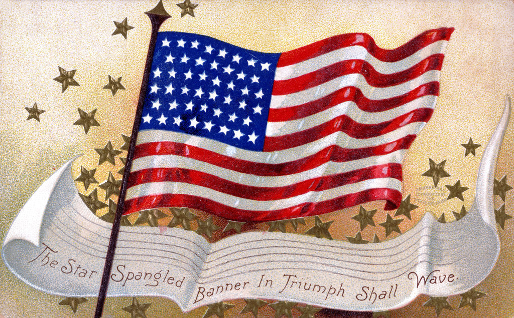 Detail of The Star Spangled Banner in Triumph Shall Wave Postcard by Anonymous
