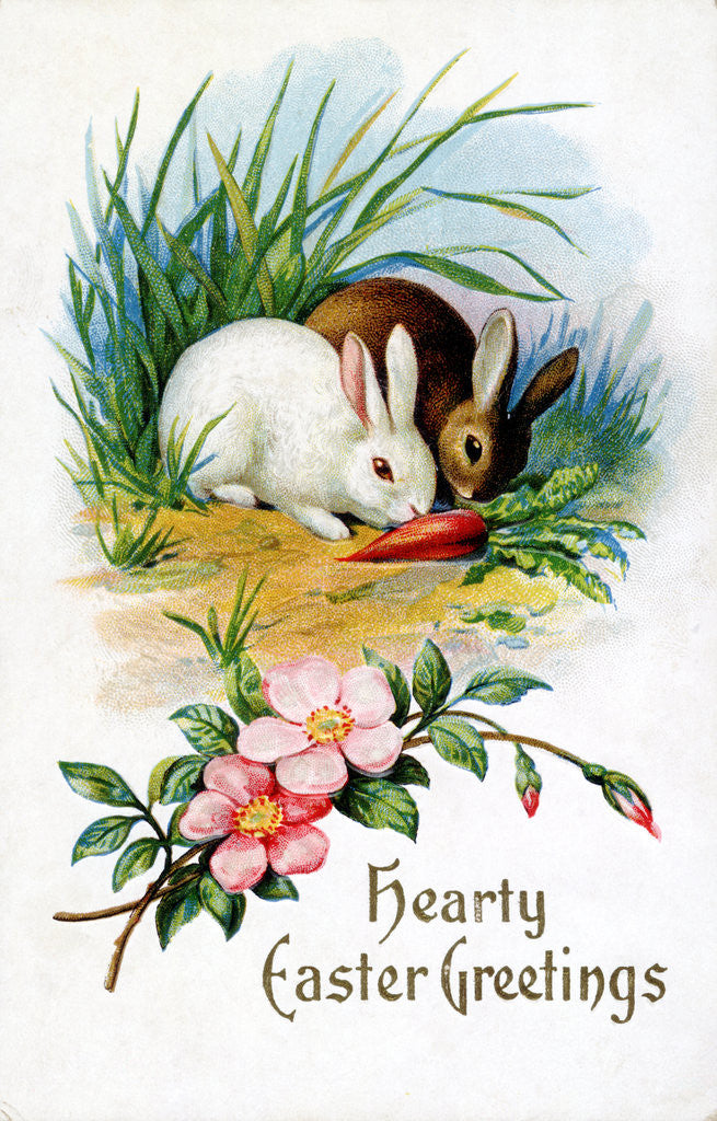Detail of Hearty Easter Greetings Postcard by Corbis