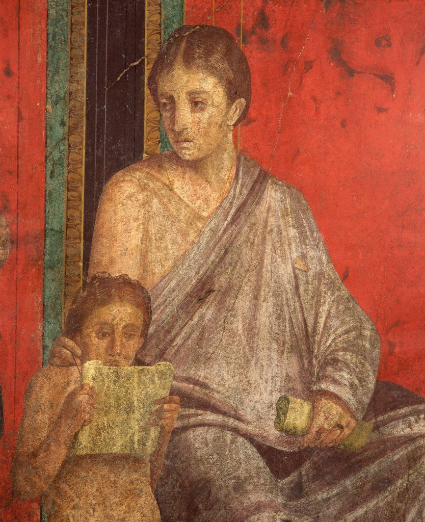Detail of Detail of Initiation into the Cult of Dionysus Fresco Cycle at the Villa of Mysteries by Corbis